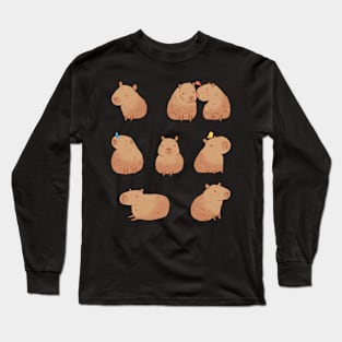 Cute capybaras drawing Long Sleeve T-Shirt